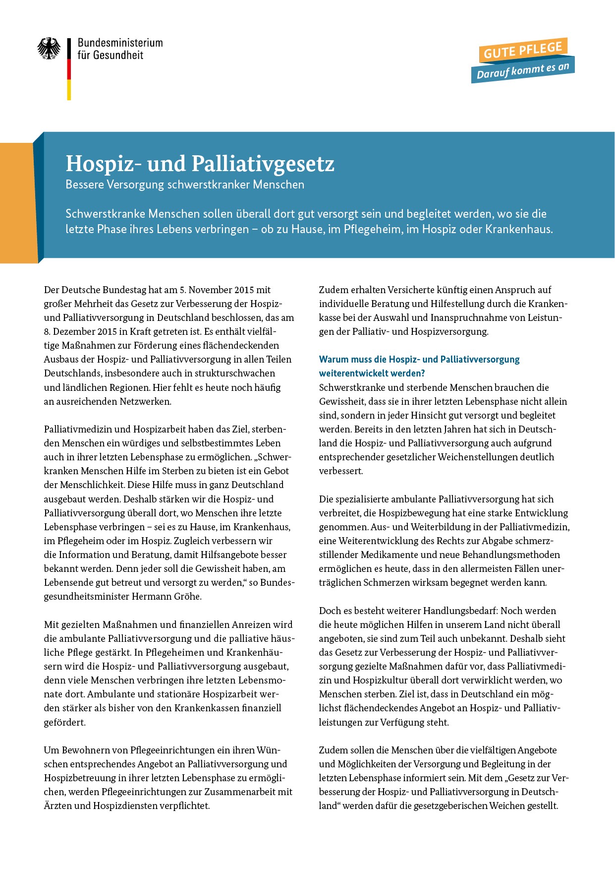 Hospiz- Und Palliativgesetz